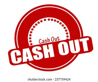 Rubber stamp with text cash out inside, vector illustration