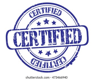 rubber stamp with text "certified" on white, vector illustration