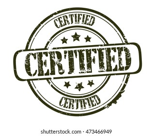rubber stamp with text "certified" on white, vector illustration