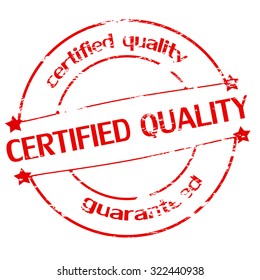 Rubber stamp with text certified quality inside, vector illustration