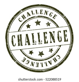 rubber stamp with text "challenge" on white, vector illustration