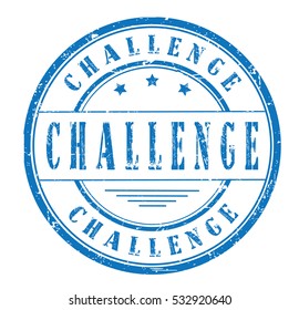 rubber stamp with text "challenge" on white, vector illustration