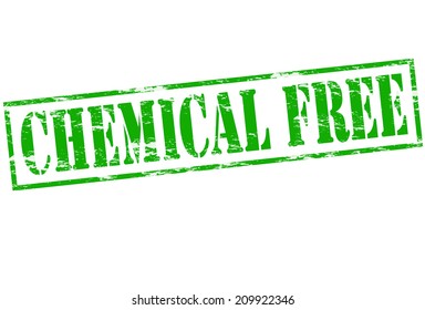 Rubber Stamp With Text Chemical Free Inside, Vector Illustration