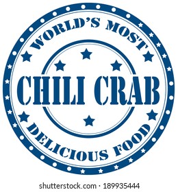 Rubber stamp with text Chili Crab,vector illustration