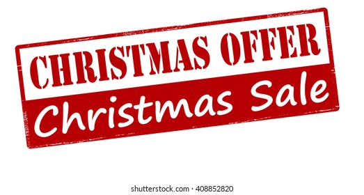 Rubber stamp with text Christmas offer inside, vector illustration