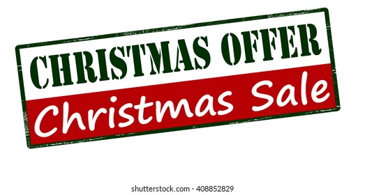 Rubber stamp with text Christmas offer inside, vector illustration