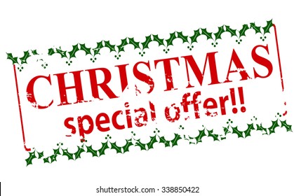 Rubber Stamp With Text Christmas Special Offer Inside, Vector Illustration