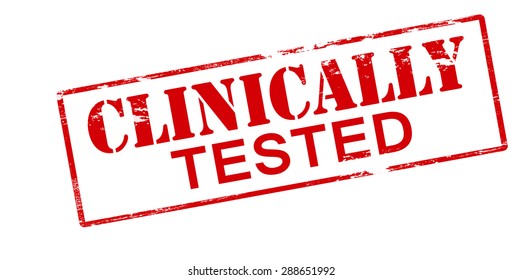 Rubber stamp with text clinically tested inside, vector illustration