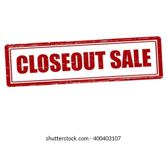 Rubber Stamp With Text Closeout Sale Inside, Vector Illustration`