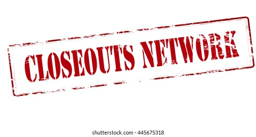 Rubber stamp with text closeouts networks inside, vector illustration