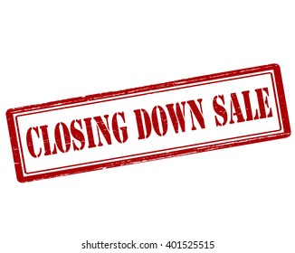 Rubber stamp with text closing down sale inside, vector illustration`