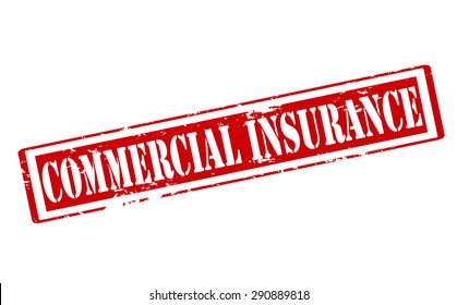 Rubber stamp with text commercial insurance inside, vector illustration