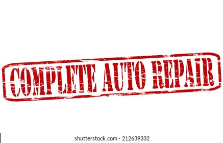 Rubber stamp with text complete auto repair inside, vector illustration
