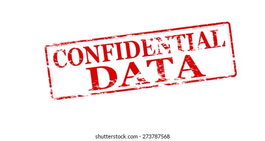 Rubber stamp with text confidential data inside, vector illustration