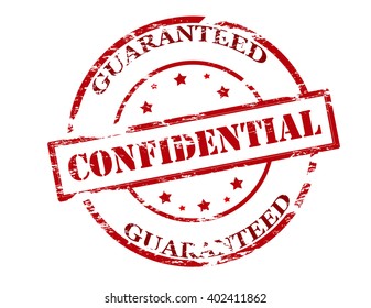 Rubber stamp with text confidential guaranteed inside, vector illustration