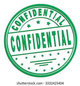 rubber stamp with text "confidential" on white, vector illustration