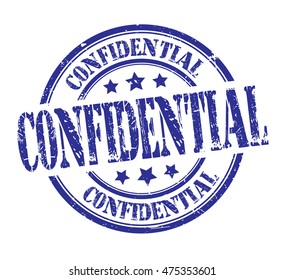rubber stamp with text "confidential" on white, vector illustration