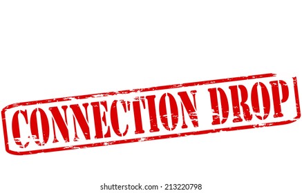 Rubber stamp with text connection drop inside, vector illustration