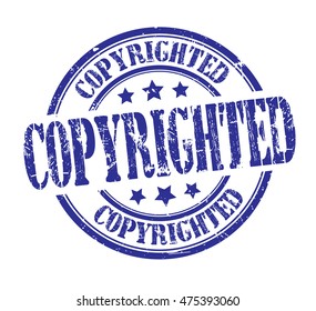 rubber stamp with text "copyrighted" on white, vector illustration