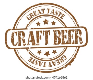 rubber stamp with text "craft beer" on white, vector illustration