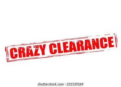 Rubber stamp with text crazy clearance inside, vector illustration