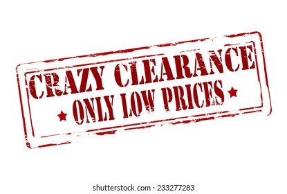 Rubber stamp with text crazy clearance inside, vector illustration