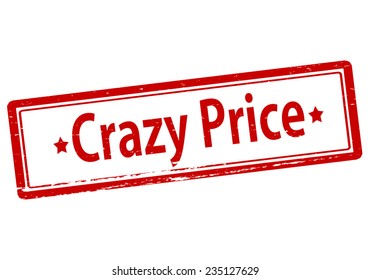 Rubber stamp with text crazy price inside, vector illustration