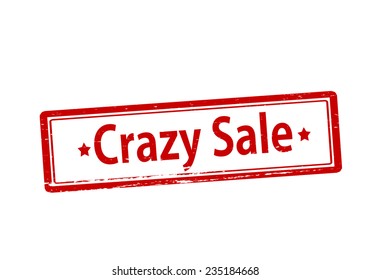 Rubber stamp with text crazy sale inside, vector illustration