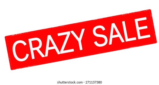 Rubber stamp with text crazy sale inside, vector illustration