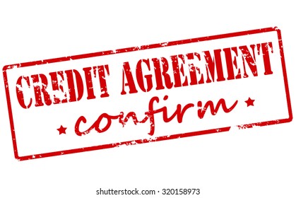 Rubber stamp with text credit agreement confirm inside, vector illustration