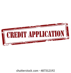 Rubber stamp with text credit application inside, vector illustration