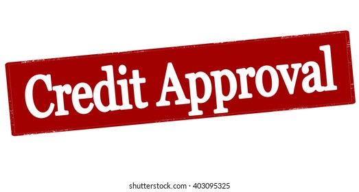 Rubber stamp with text credit approval inside, vector illustration