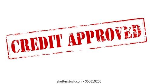 Rubber stamp with text credit approved inside, vector illustration