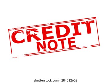 Rubber stamp with text credit note inside, vector illustration