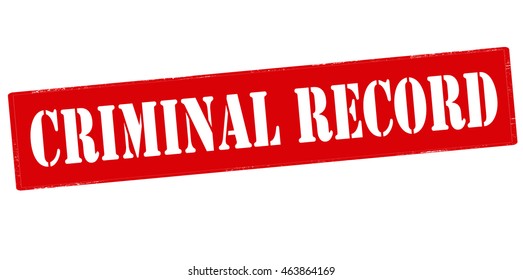 Rubber stamp with text criminal record inside, vector illustration