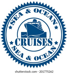 Rubber stamp with text Cruises,vector illustration