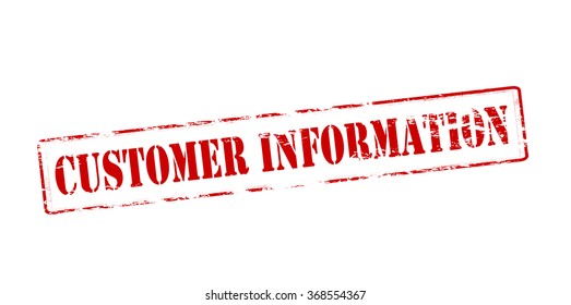 Rubber stamp with text customer information inside, vector illustration