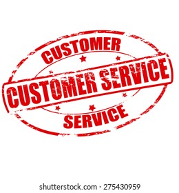 Rubber stamp with text customer service inside, vector illustration