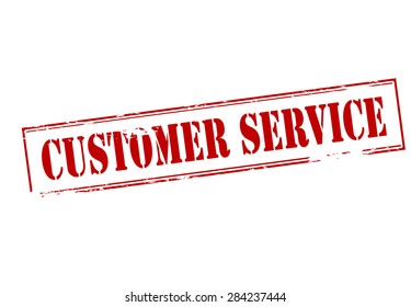 Rubber stamp with text customer service inside, vector illustration