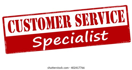 Rubber stamp with text customer service specialist inside, vector illustration