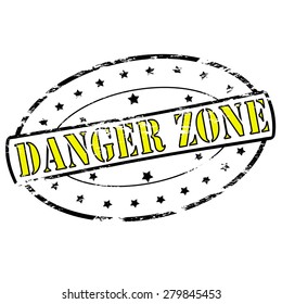 Rubber stamp with text danger zone inside, vector illustration