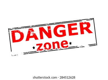 Rubber stamp with text danger zone inside, vector illustration