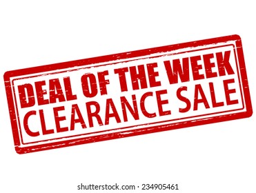 Rubber stamp with text deal of the week inside, vector illustration