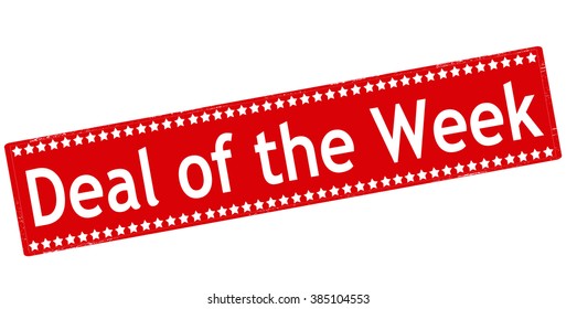 Rubber stamp with text deal of the week inside, vector illustration