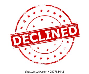 Rubber stamp with text declined inside, vector illustration