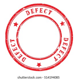 rubber stamp with text "defect" on white, vector illustration