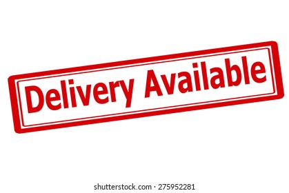 Rubber stamp with text delivery available inside, vector illustration