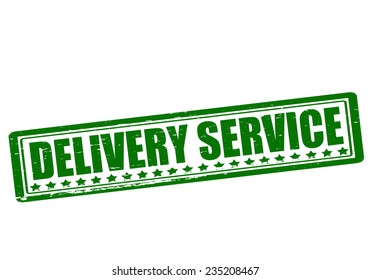 Rubber stamp with text delivery service inside, vector illustration