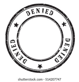 rubber stamp with text "denied" on white, vector illustration