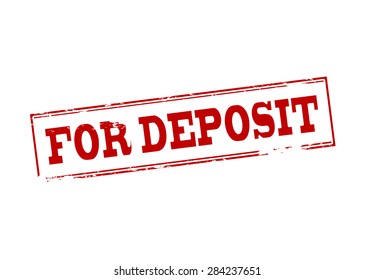 Rubber stamp with text for deposit inside, vector illustration